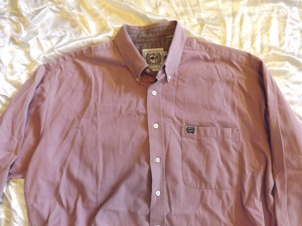 Cinch Western Wear Button-Down Shirt Mens Size XL Dusty Rose Long Sleeve